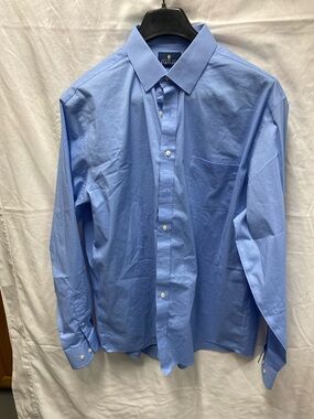 Stafford Men's Light Blue Spread Collar Dress Shirt